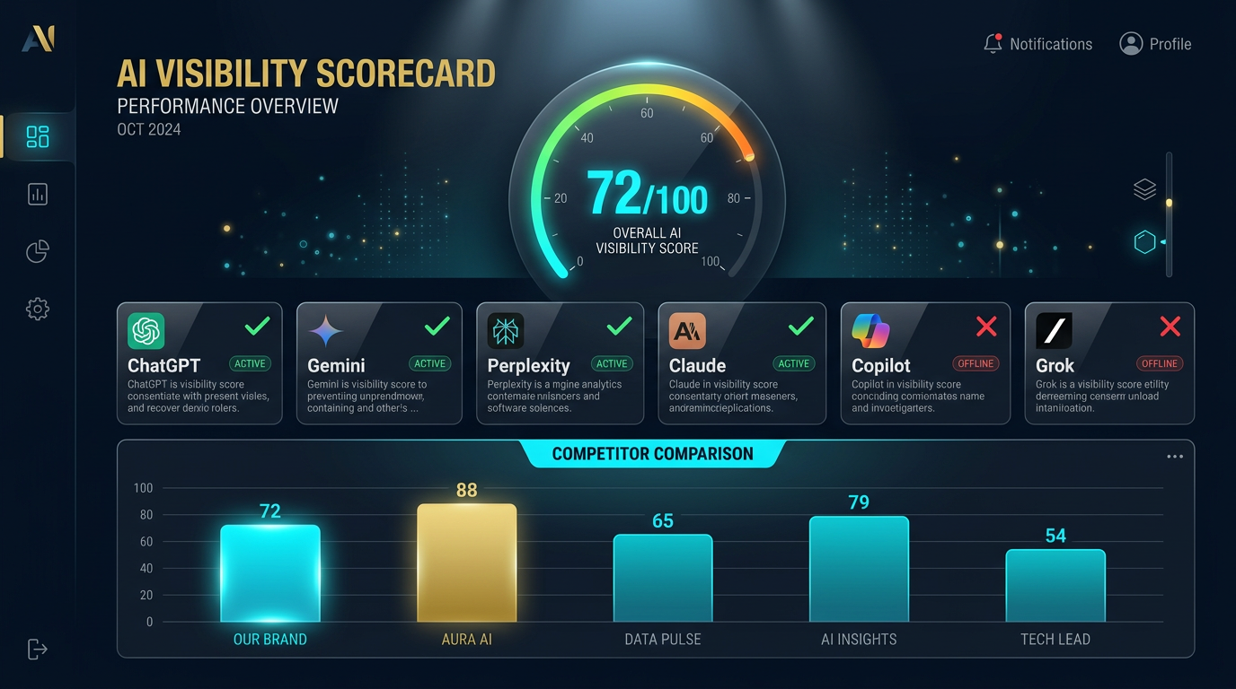 DeepHvac AIR Scorecard showing a score across six AI engines